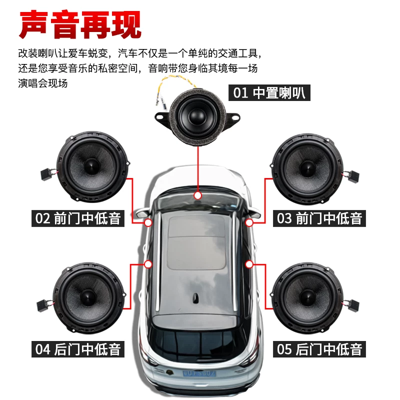 响车门6特翼虎中款翼虎汽专用于福置喇叭1低音车改装音5寸重