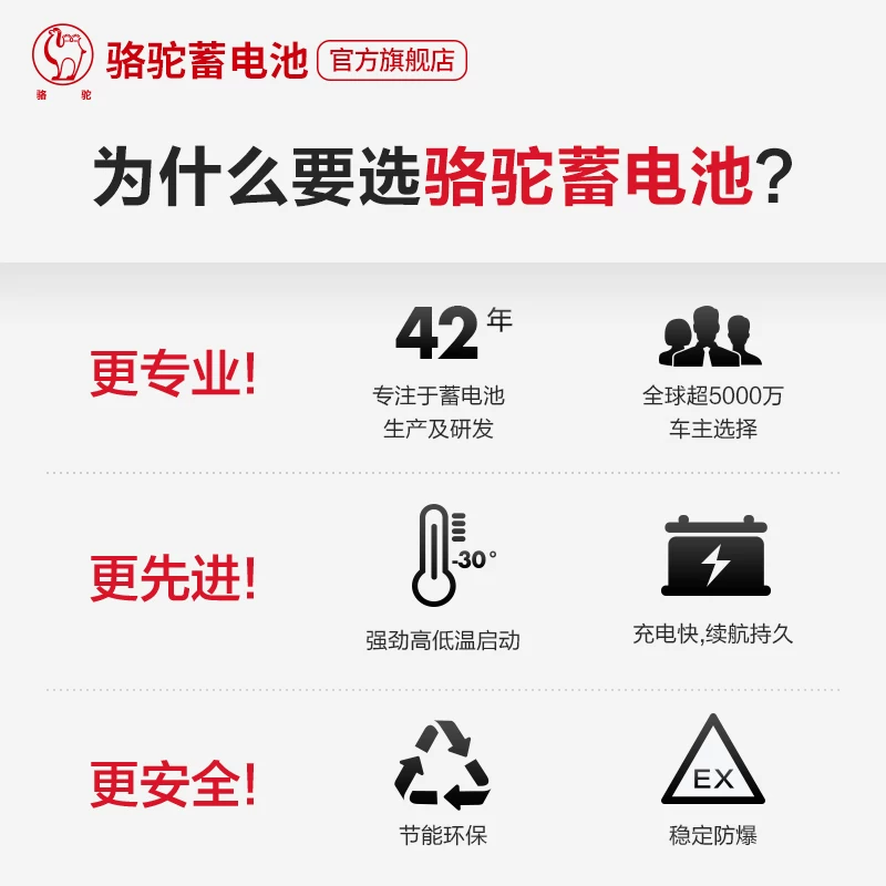 骆驼蓄电别克gl0ah汽迪拉克6以旧换新50适配8赛威凯池785车电瓶