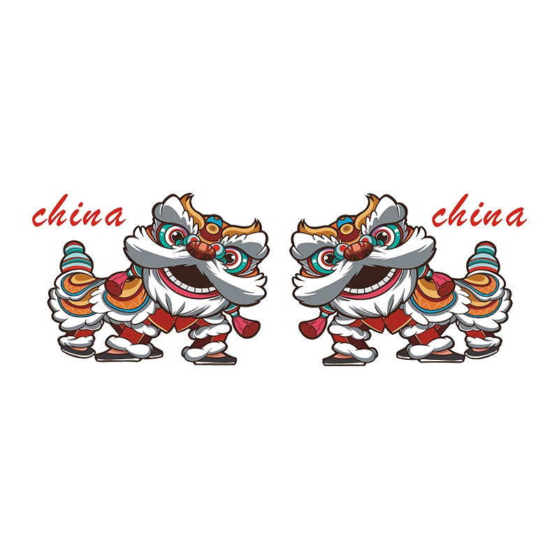性创意装贴纸痕遮挡个汽车中国动车舞狮风疤痕划狮子车贴饰摩托电