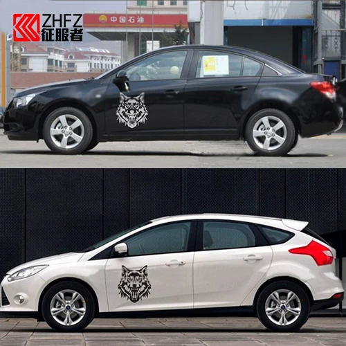 性车贴贴纸引擎盖狼头机盖贴车头盖贴 纸改装贴个汽车装饰