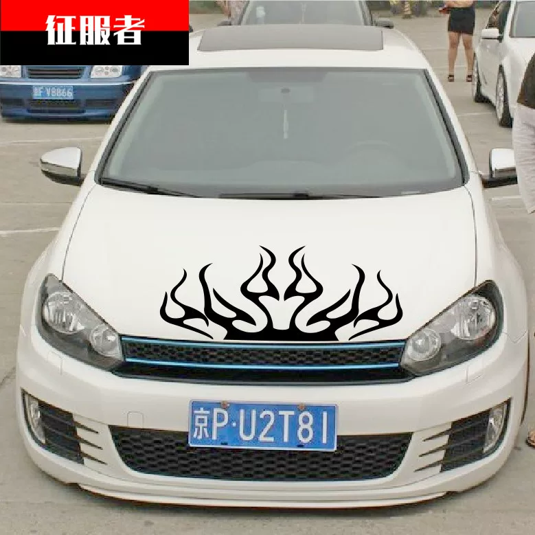 图腾汽车头贴纸 贴纸划痕科鲁兹改 机盖贴装 火焰引擎盖车车门贴