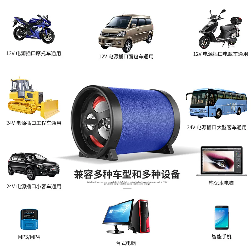 响低音炮24v汽盘dj好音质蓝牙音箱车车载货车专用音车用插u